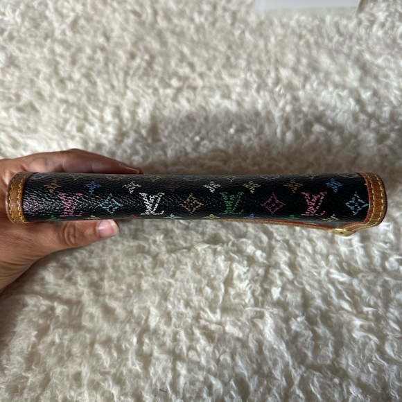 Louis Vuitton Murakami Multicolor Monogram Porte Tresor Wallet Black - Picture 7 of 12